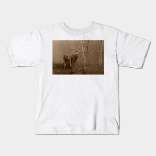 White-tailed Deer Buck in Sepia Kids T-Shirt